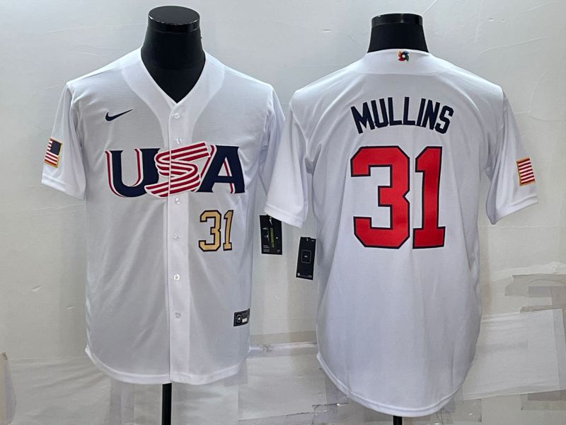 Men 2023 World Cub USA #31 Mullins White Nike MLB Jersey5->more jerseys->MLB Jersey